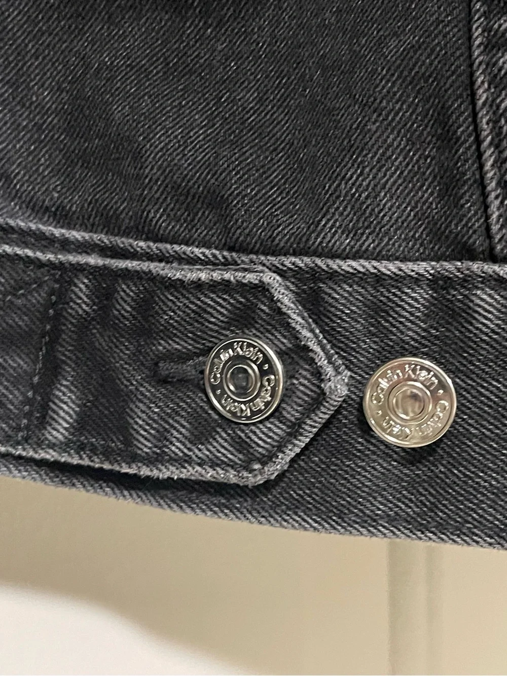 Calvin Klein Black Washed Denim Trucker Jacket